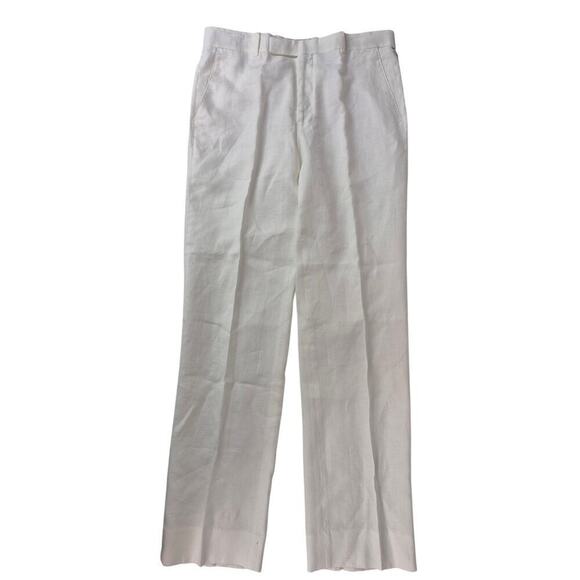 NWT INC international concepts London White Linen Blend Men Trouser Pants 34/34 - Picture 1 of 6